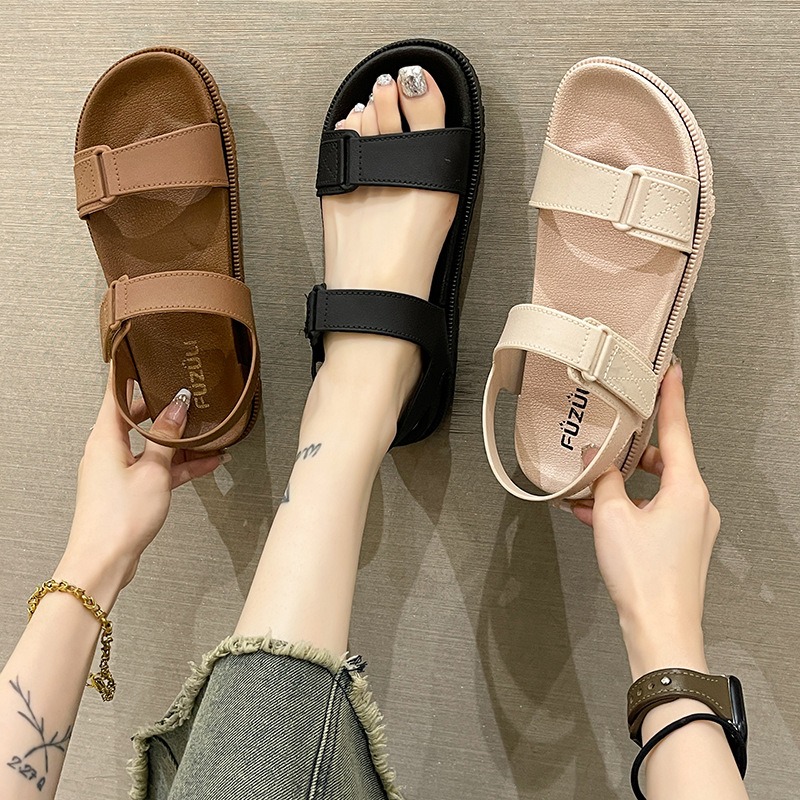 Velcro Strap Sandal - 여름 여성 샌들 - 한국 스타일의