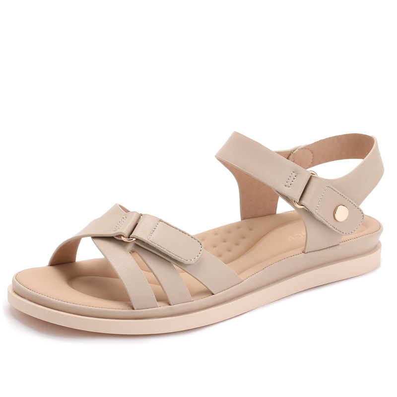 Velcro Strap Sandal - 평평한 밑창의 패셔너블한 아웃도어 논슬립 캐주얼