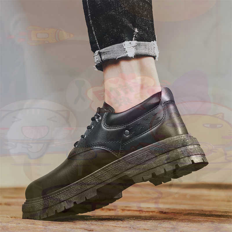 Men Shoes Uk - 어두운 천연 가죽 패션 트레이너 테니스