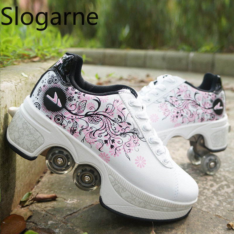 Men Shoes Sneakers - 여성용 4륜 변형 롤러 스케이트 신발