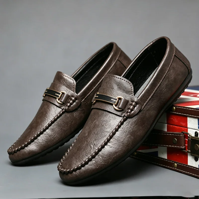 Men Shoes Size 46 - 영국 스타일 남성용 가죽 로퍼, 빅