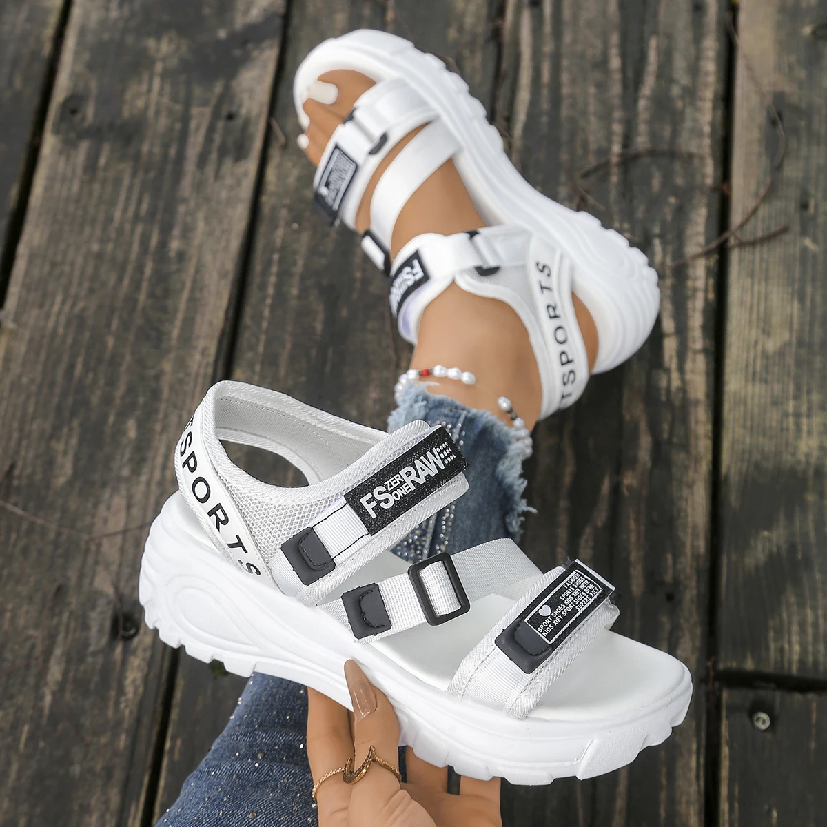 Velcro Strap Sandal - 여성 플랫폼 웨지 샌들 여름 여성을위한