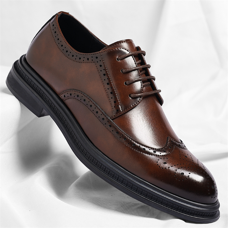 Men Shoes Uk - 남성용 브로그 가죽 신발 세련되고 편안한