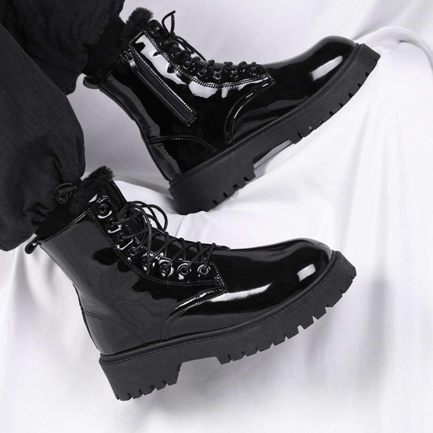 남성용 따뜻한 플러시 하이탑 부츠 겨울용 소프트솔 논슬 - Men'S Shoes For Work 리뷰 및 가격