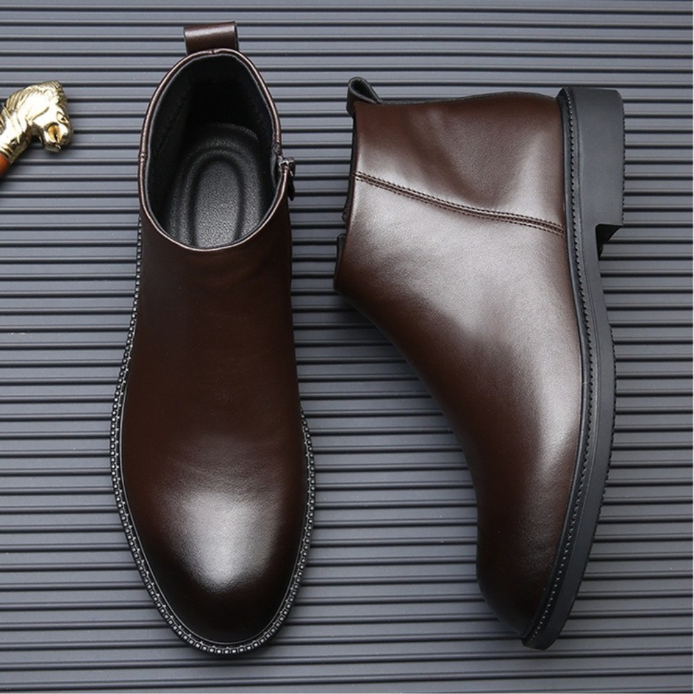 남성용 첼시 부츠 가을 겨울 가죽 남성 부츠 영국 스타 - Men Shoes Size 46 리뷰 및 가격
