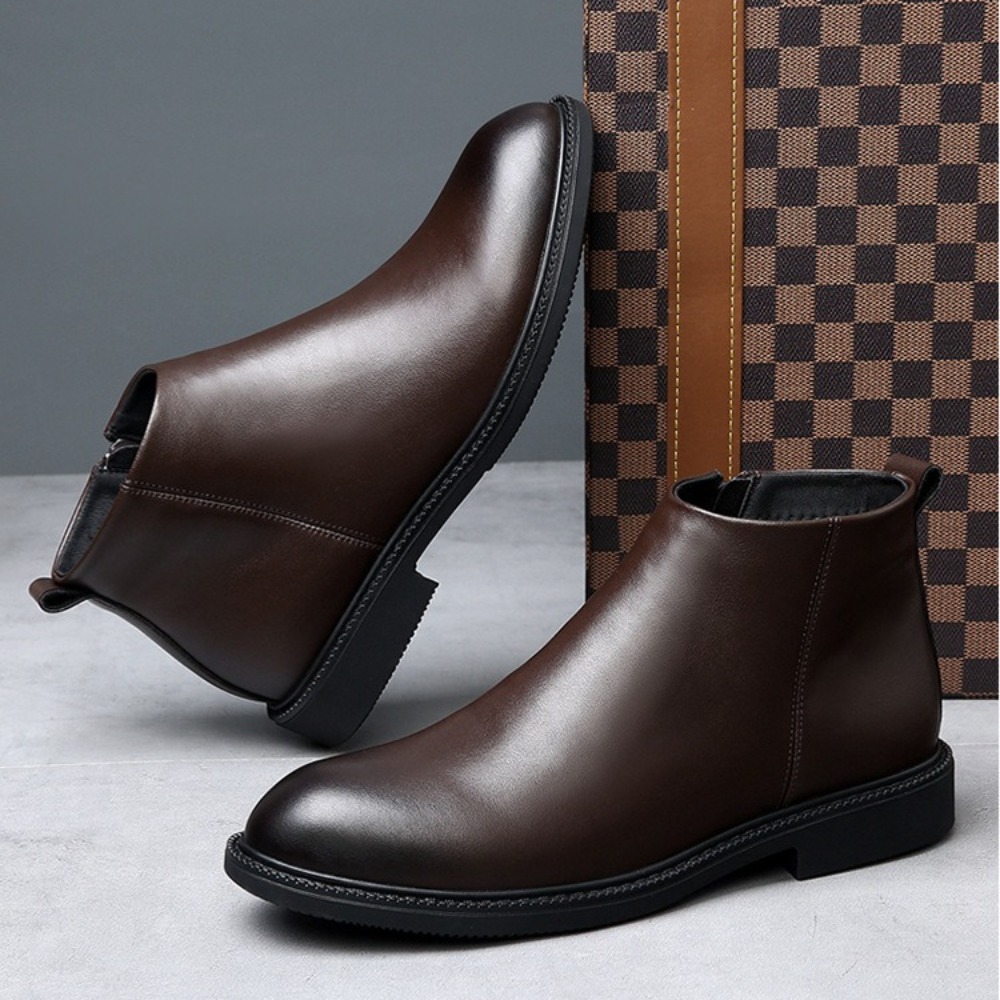 남성용 첼시 부츠 가을 겨울 가죽 남성 부츠 영국 스타 - Men Shoes Size 46 리뷰 및 가격