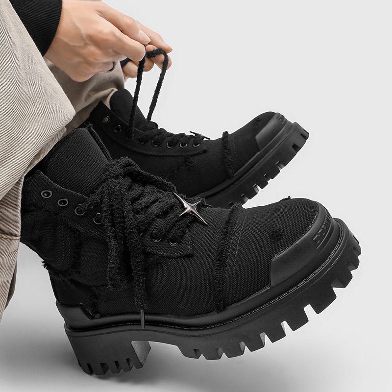남성용 하이탑 플랫폼 부츠 두꺼운 밑창 캐주얼 워크 부 - Men'S Shoes For Work 리뷰 및 가격