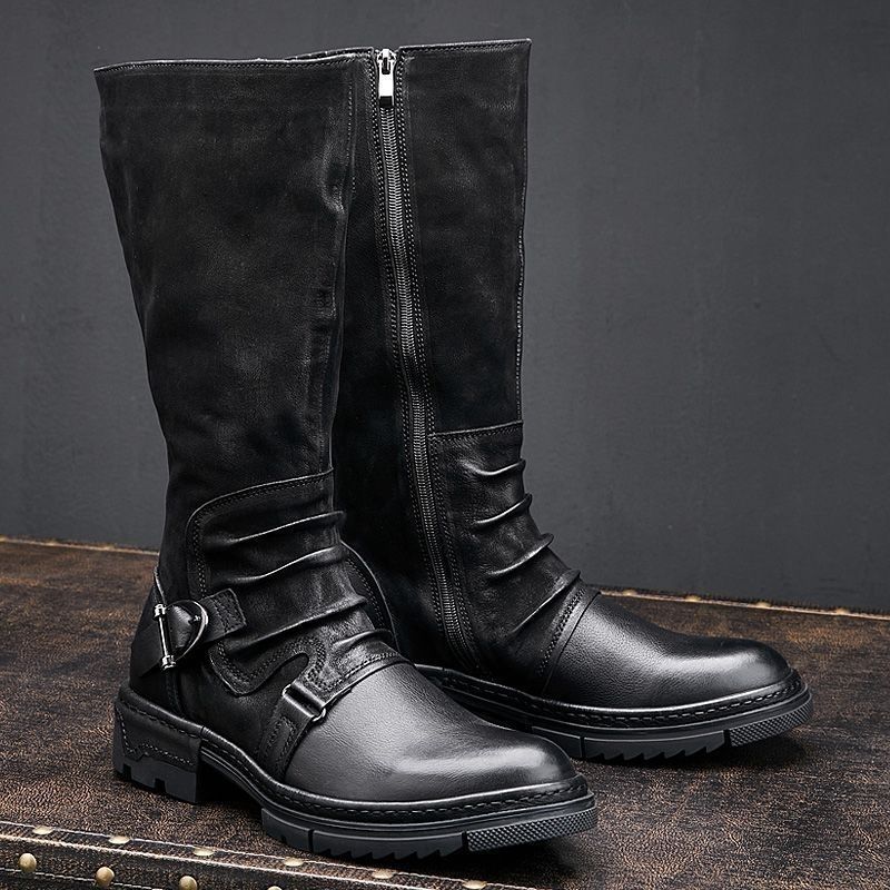 남성용 중세 레트로 가죽 오토바이 부츠, 중세 무릎 높 - Men'S Shoes Louis Vuitton 리뷰 및 가격