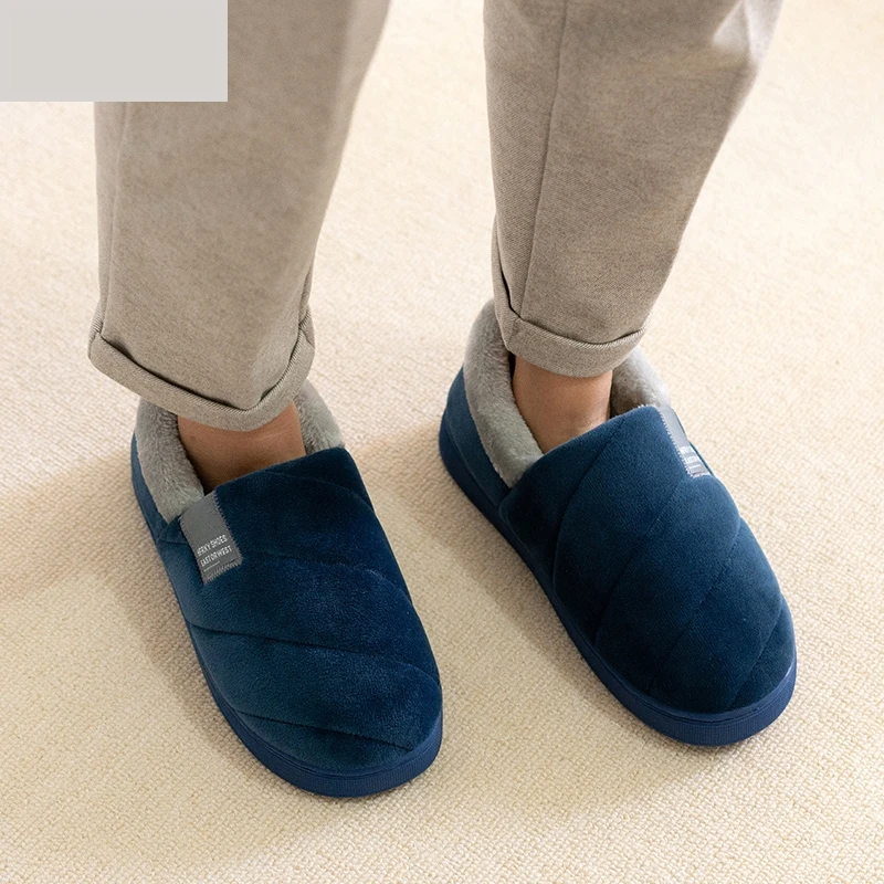 새로운 남성 슬리퍼 겨울 단색 랩 힐 플러시 슬리퍼 미 - Men Shoes Size 46 리뷰 및 가격