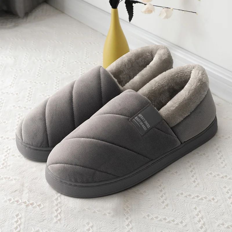 새로운 남성 슬리퍼 겨울 단색 랩 힐 플러시 슬리퍼 미 - Men Shoes Size 46 리뷰 및 가격