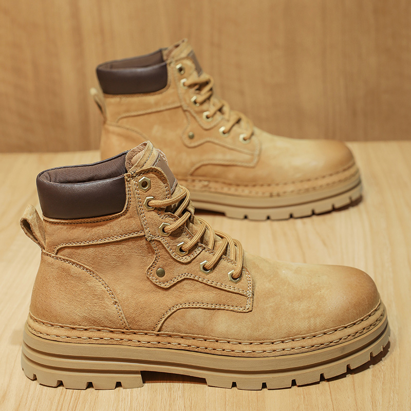 남성용 패션 봄 플랫폼 부츠 편안한 가죽 미끄럼 방지  - Men'S Shoes For Work 리뷰 및 가격