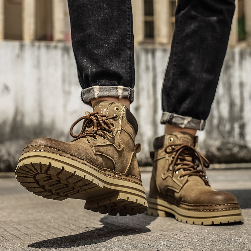 남성용 패션 봄 플랫폼 부츠 편안한 가죽 미끄럼 방지  - Men'S Shoes For Work 리뷰 및 가격