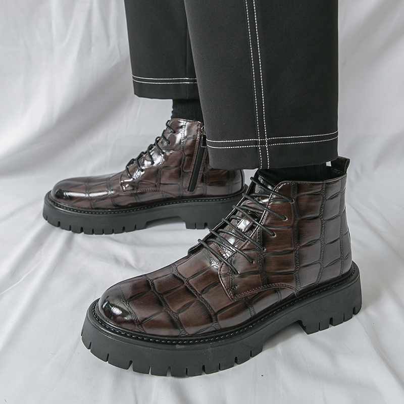 가을 패션 브랜드 남성 악어 가죽 숏 부츠 고품질 레이 - Men'S Shoes Quality Brands 리뷰 및 가격