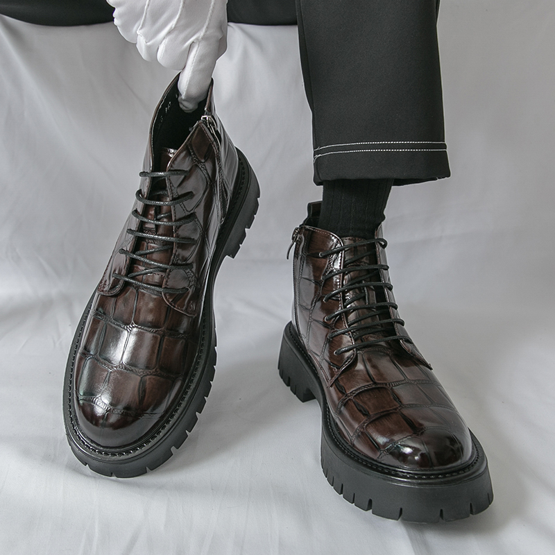 가을 패션 브랜드 남성 악어 가죽 숏 부츠 고품질 레이 - Men'S Shoes Quality Brands 리뷰 및 가격