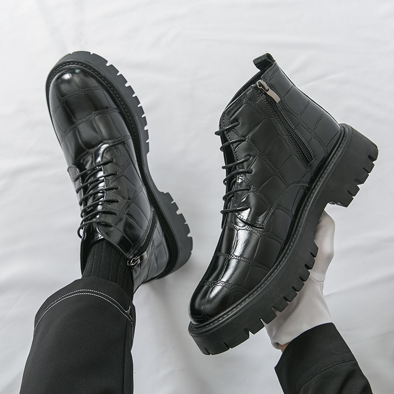 가을 패션 브랜드 남성 악어 가죽 숏 부츠 고품질 레이 - Men'S Shoes Quality Brands 리뷰 및 가격