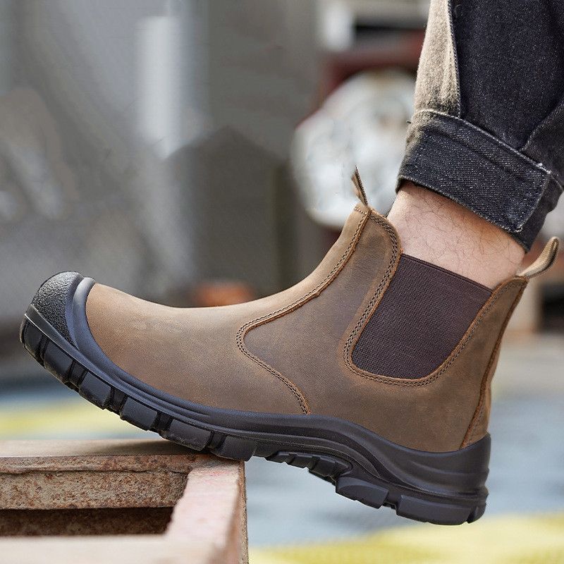 대형 남성용 패션 스틸 토 커버 작업화 소가죽 안전화  - Men'S Shoes For Work 리뷰 및 가격