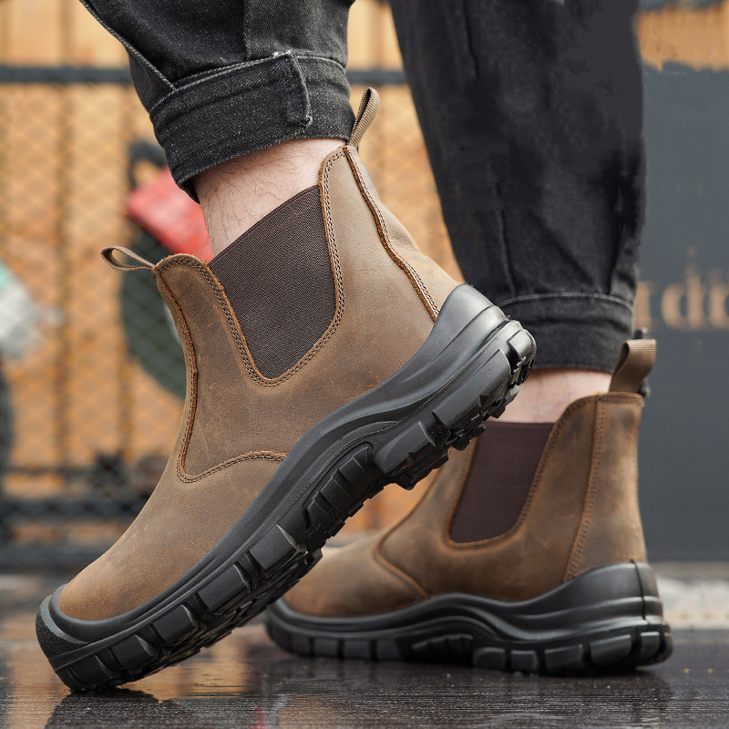 대형 남성용 패션 스틸 토 커버 작업화 소가죽 안전화  - Men'S Shoes For Work 리뷰 및 가격