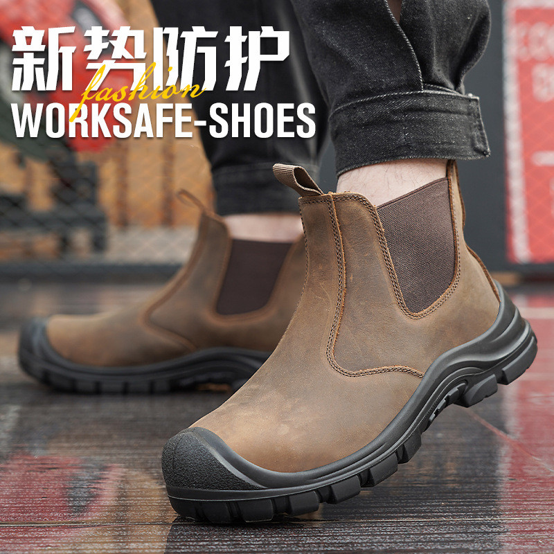 대형 남성용 패션 스틸 토 커버 작업화 소가죽 안전화  - Men'S Shoes For Work 리뷰 및 가격