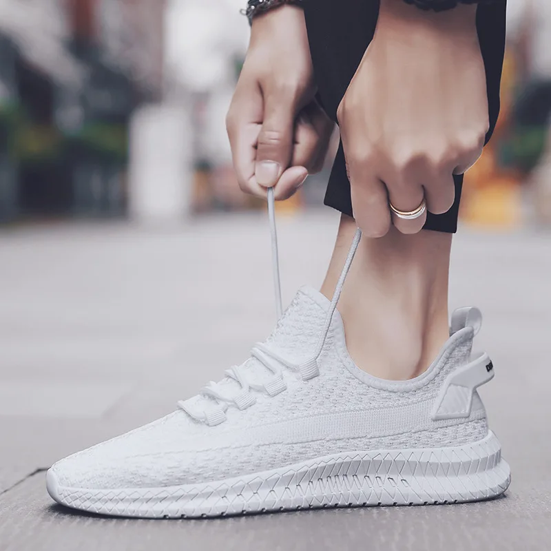 남성용 직조 신발 2025 신상 브랜드 통기성 스포츠화 - Men Shoes Sneakers 리뷰 및 가격