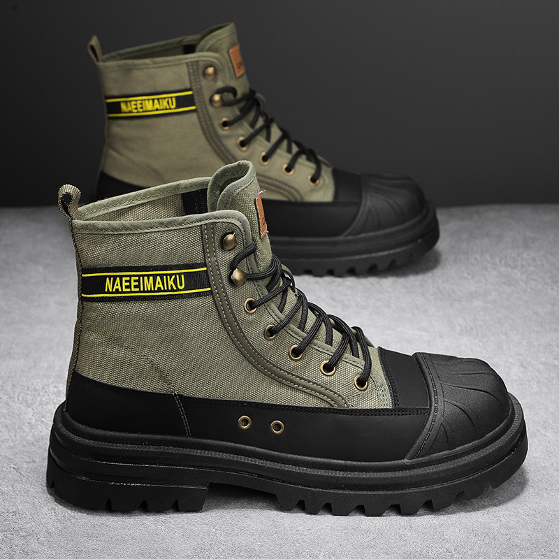 남성용 캔버스 부츠 패션 하이탑 캐주얼 신발 편안한 통 - Men'S Shoes For Work 리뷰 및 가격
