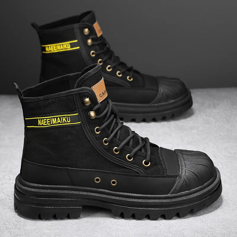 남성용 캔버스 부츠 패션 하이탑 캐주얼 신발 편안한 통 - Men'S Shoes For Work 리뷰 및 가격