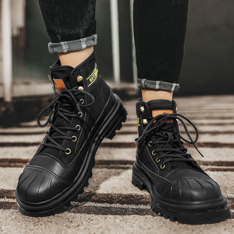 남성용 캔버스 부츠 패션 하이탑 캐주얼 신발 편안한 통 - Men'S Shoes For Work 리뷰 및 가격