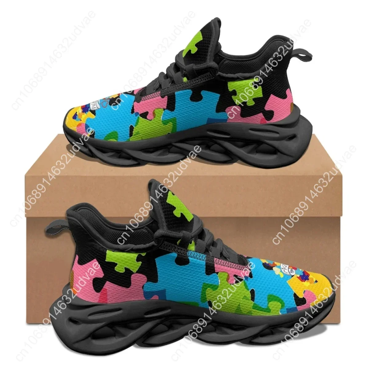 자폐증 인식 스포츠 운동화 컬러 퍼즐 내구성이 뛰어난  - Men Shoes Sneakers 리뷰 및 가격