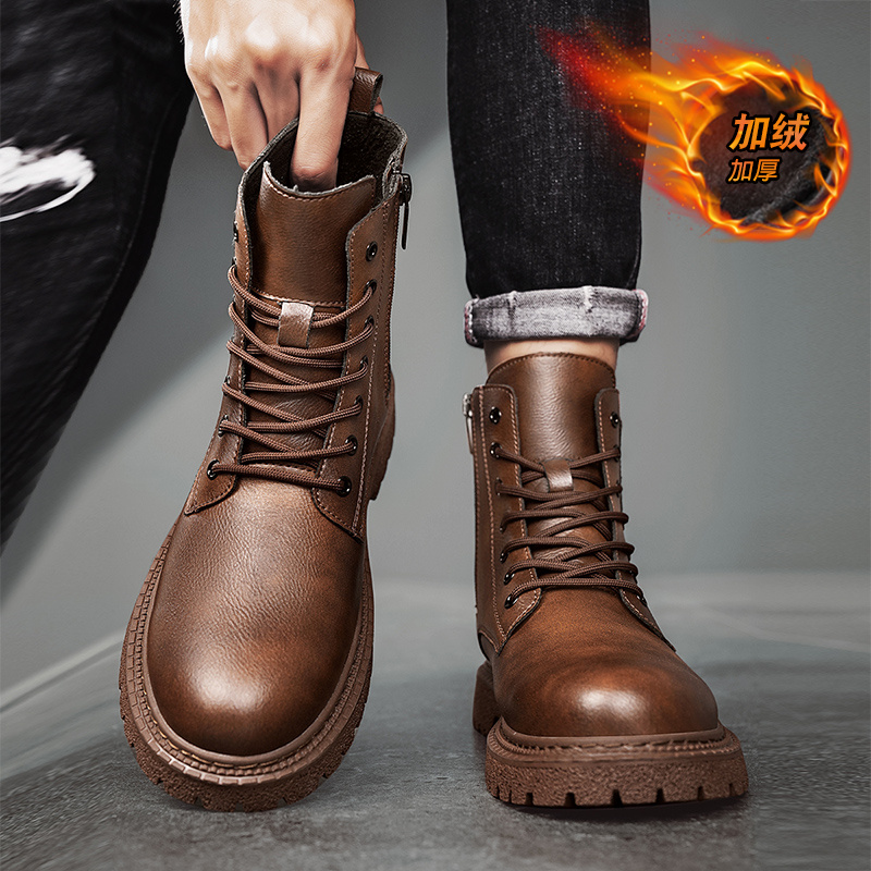 새로운 남성 스노우 부츠 소가죽 겨울 두꺼운 플러시 방 - Men Shoes Size 46 리뷰 및 가격