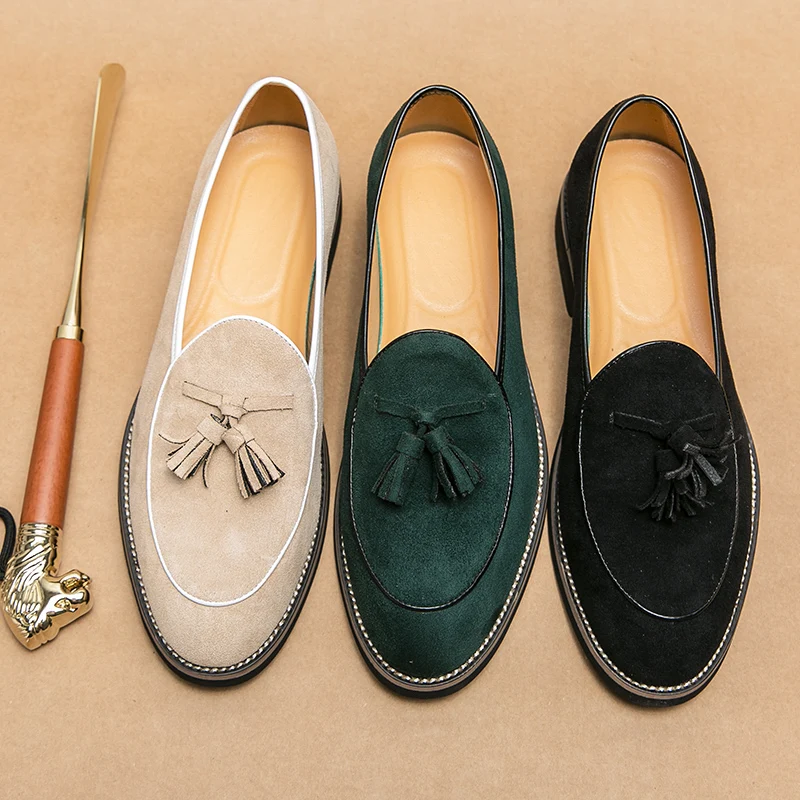 이탈리아 럭셔리 브랜드 스웨이드 남성용 술 디자인 로퍼 - Men'S Shoes Quality Brands 리뷰 및 가격