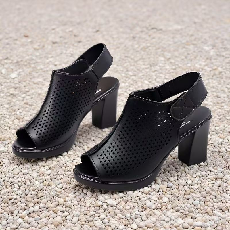 여성용 빅사이즈 하이힐 피프토 샌들 여름 신상 소프트  - Velcro Strap Sandal 리뷰 및 가격