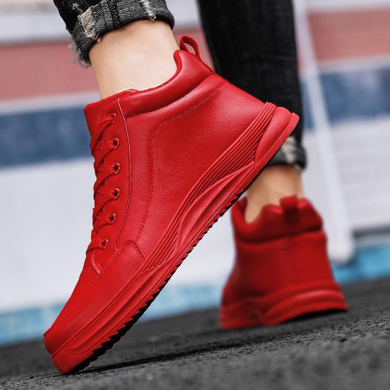 커플 가을 겨울 신상 하이탑 레드 보드화 남녀 공용 큰 - Men Shoes Size 46 리뷰 및 가격