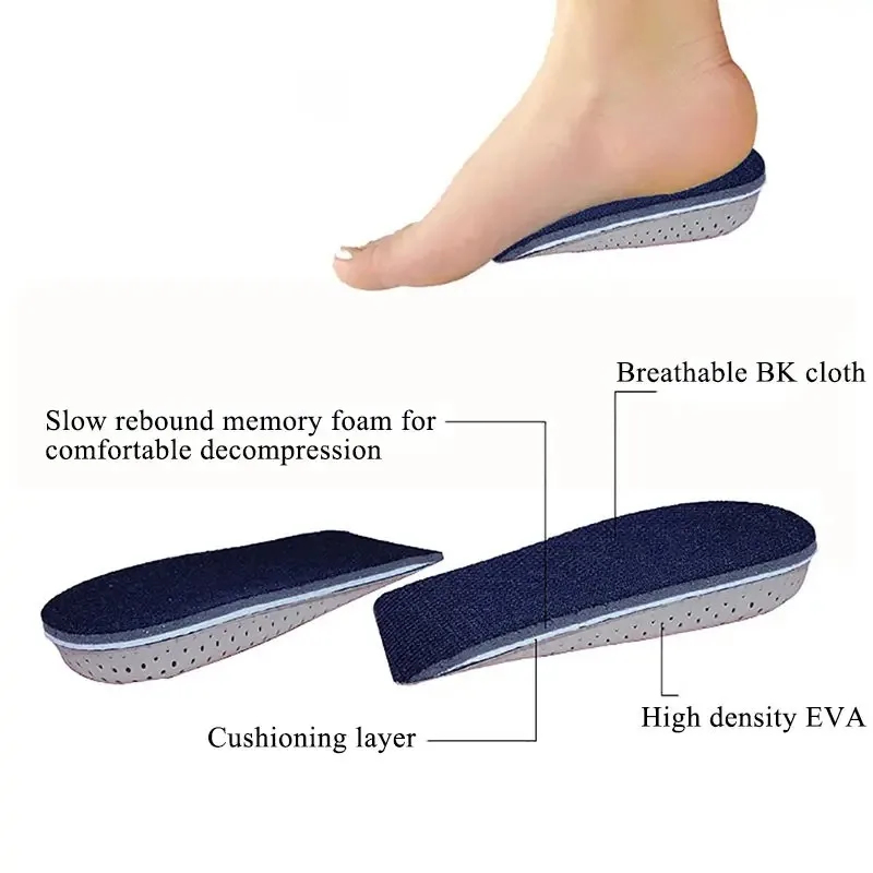 보이지 않는 힐 리프트 하프 인솔 2-5CM 높이 증가 - Men Shoes Outlet 리뷰 및 가격