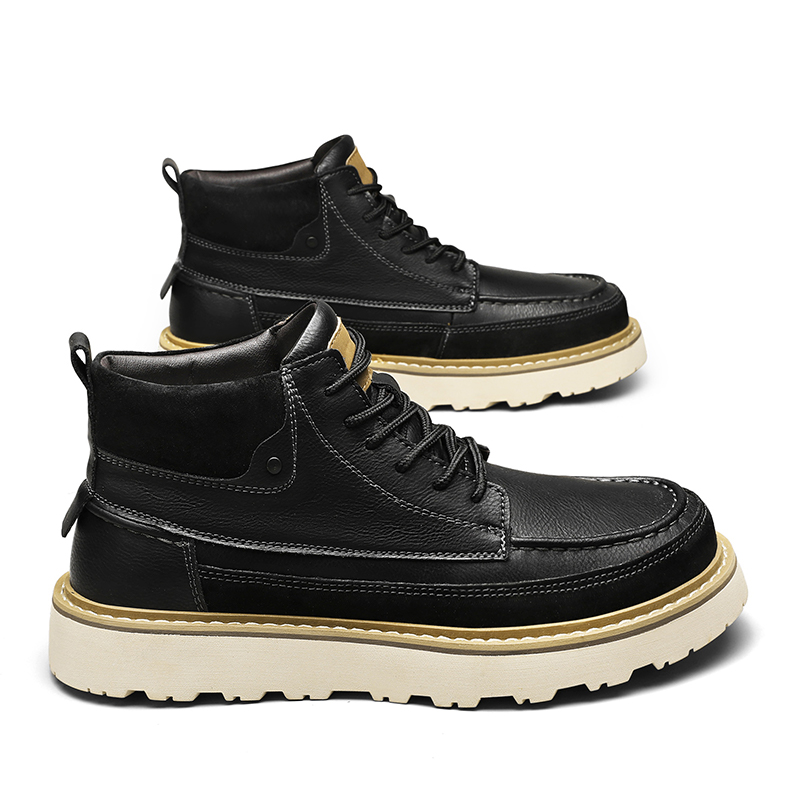 남성용 브라운 플리스 안감 따뜻한 하이탑 워크 부츠 레 - Men'S Shoes For Work 리뷰 및 가격
