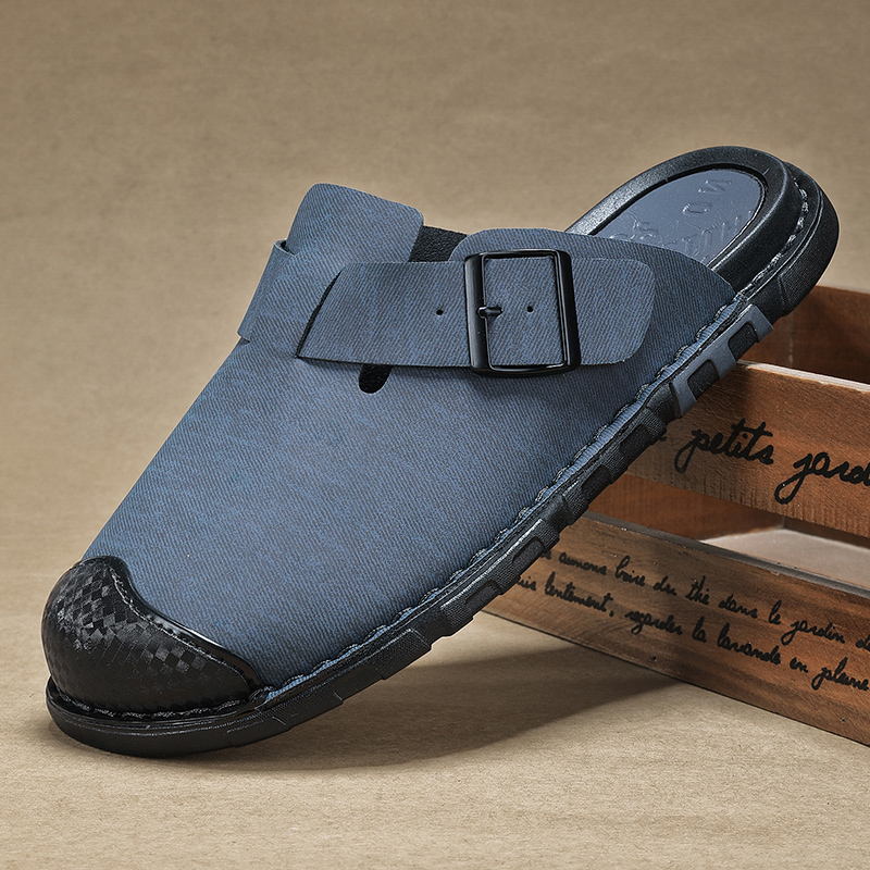남성 샌들 여름 PU 가죽 단색 슬리퍼 플랫 야외 미끄 - Men Shoes Size 46 리뷰 및 가격