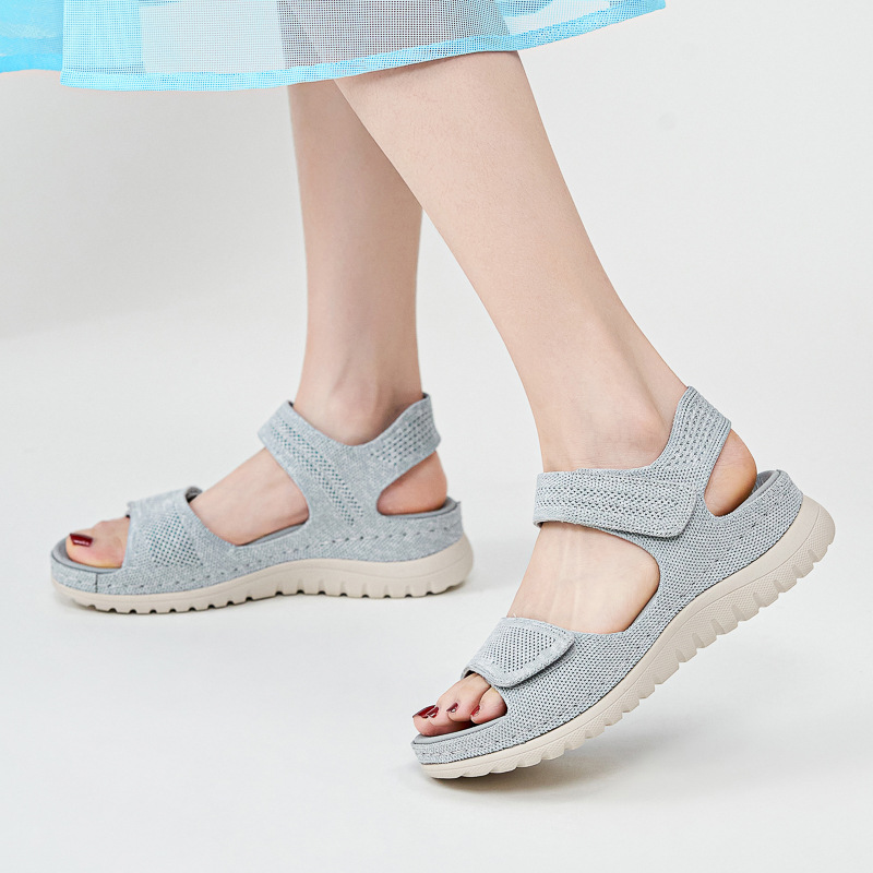 여성용 니트 메쉬 플랫폼 스포츠 샌들, 이중 벨크로 발 - Velcro Strap Sandal 리뷰 및 가격